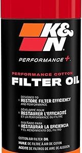 K&N Air Filter Oil: Aerosol; Restore Engine Air Filter Performance and Efficiency, 99-0516, 347g(12.25 Oz)