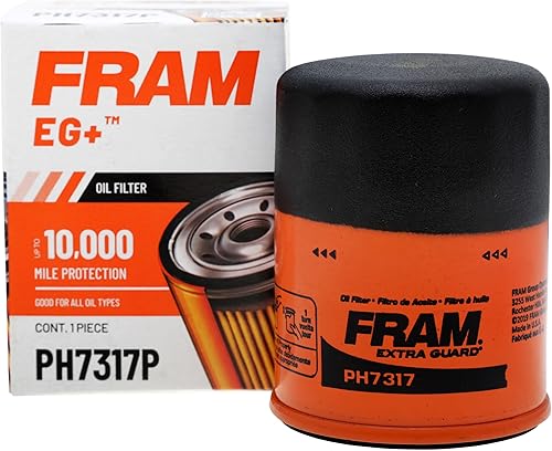 FRAM EG+ PH7317P 10K Mile Change Automotive Replacement Interval Spin-On Engine Oil Filter for Select Vehicle Model Years, Vehicle Engine Protection Oil Filter for Everyday Drivers