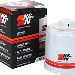 K&N Premium Oil Filter: 20,000 Mile Engine Protection with Wrench Off Nut: Compatible with Select 1990-2026 INFINITI/MAZDA/NISSAN/SUBARU Vehicle Models (See Description for Select Models), HP-1008