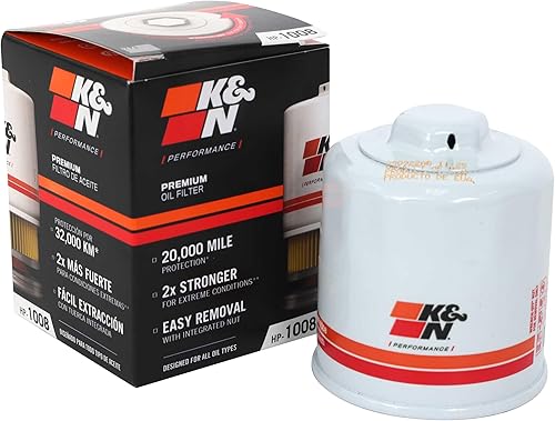 K&N Premium Oil Filter: 20,000 Mile Engine Protection with Wrench Off Nut: Compatible with Select 1990-2026 INFINITI/MAZDA/NISSAN/SUBARU Vehicle Models (See Description for Select Models), HP-1008