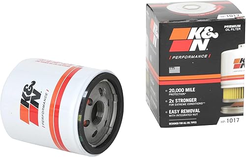 K&N Premium Oil Filter: 20,000 Mile Engine Protection with Wrench Off Nut: Compatible with Select 2007-2026 ALFA ROMEO/BUICK/CHEVROLET/DODGE Vehicle Models (See Description for Select Models),HP-1017