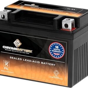 CB CHROMEBATTERY YTX4L-BS 12 V 50 CCA AGM – Maintenance-Free 4 Ah Battery for Mini ATV, Scooter, Pocket Bike – T3 Nut & Bolt Terminal – Fits TaoTao 50, Razor MX500 & More