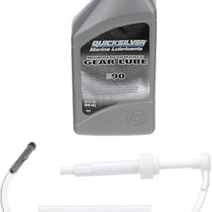 Quicksilver SAE 90 High Performance Gear Lube and Pump Kit for Mercury Outboards and Mercruiser Sterndrives, 32 Fl. Oz.
