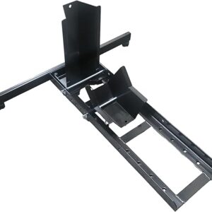 MaxxHaul Motorcycle Wheel Chock Heavy‑Duty Steel Front Tire Stand Fits 15" to 22" Wheels Self Locking Cradle for Trailers Garages and Shops 1800 lb Capacity Black Powder Coat (70271)