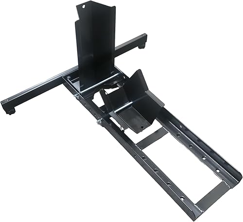MaxxHaul Motorcycle Wheel Chock Heavy‑Duty Steel Front Tire Stand Fits 15" to 22" Wheels Self Locking Cradle for Trailers Garages and Shops 1800 lb Capacity Black Powder Coat (70271)