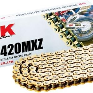 RK Racing Chain GB420MXZ-112 (420 Series) Gold 112 Link Heavy Duty MX/SX Racing Non O-Ring Chain with Connecting Link