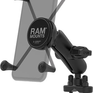 RAM MOUNTS X-Grip Large Motorcycle Phone Mount with Handlebar U-Bolt Base, Medium Arm, Universal Bike & ATV Smartphone Holder RAM-B-149Z-UN10U