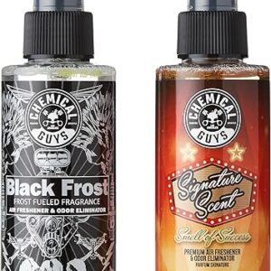 Chemical Guys AIR_302_04 Black Frost Scent and Signature Scent Combo Pack, Great for Cars, Trucks, SUVs, RVs, Home, Office & More (2-4 fl oz Items)