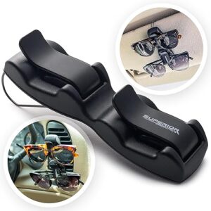 Sunglass Holder for Car Visor Clip - Sun-Glasses Holder and Ticket Card Clips - Car Visor Accessories - Luxury Eyeglass Car Mount