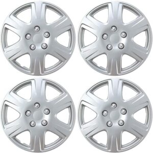 BDK HK993 Silver 15" Hubcaps Wheel Covers for Toyota Corolla (15 inch) – Four (4) Pieces Corrosion-Free & Sturdy – Full Heat & Impact Resistant Grade – OEM Replacement, 4 Pack