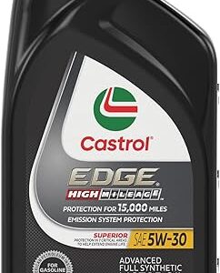 Castrol Edge High Mileage 5W-30 Advanced Full Synthetic Motor Oil, 1 Quart (Pack of 1)