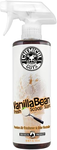 Chemical Guys AIR23116 Vanilla Bean Fresh Scoop Scent Air Freshener & Odor Eliminator, (Great for Cars, Trucks, SUVs, RVs, Home, Office, Dorm Room & More)16 fl oz