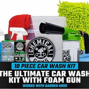 Chemical Guys 10-Piece Arsenal Builder Car Wash Kit with Foam Gun, Bucket, and 3 - 16 fl oz Car Care Products & Chemicals - Works with Garden Hose for Trucks, SUVs, Motorcycles, and More