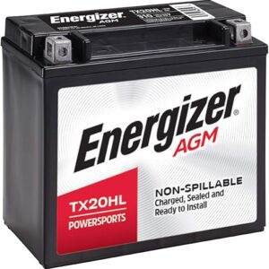 Energizer TX20HL AGM Motorcycle and Atv 12V Battery, 310 Cold Cranking Amps and 18 Ahr. Replaces: YTX20L-BS and others