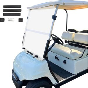 ECOTRIC Clear Windshield Compatible with 1995-2003 Yamaha G14 G16 G19 Gas and Electric Golf Cart Fold Down Windshield