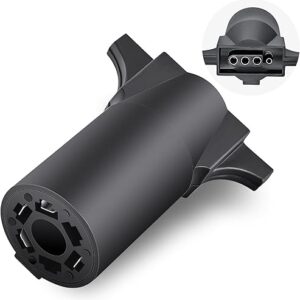Nilight 7 Way to 4-Way Flat Blade Trailer Adapter Waterproof Rugged Nylon Housing 7 Pin to 4-pin Wiring Connector