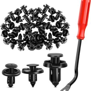 GOOACC 100PCS 7mm 8mm 10mm Compatible with Subaru Push Type Retainer Fasteners Rivets Clips OEM Upgrade for 90914-0007, 90913-0067 & 90914-0051 + Bonus Fastener Remover