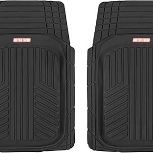 Motor Trend FlexTough Plus-2 Piece Front Car Floor Mats- Black Contour Liners-Deep Dish Heavy Duty Rubber Floor Mats for Car SUV Truck & Van-All Weather Protection, Universal Trim to Fit