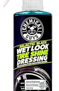 Chemical Guys Galactic Black Wet Look Tire Shine Dressing – High Gloss Tire Spray for Trim & Rubber – Restores Deep Black Shine and Protection for Cars, Trucks, Motorcycles and RVs, 16 oz