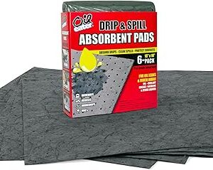 Oil Eater Drip & Spill Universal Pads - Absorbs Liquids | Soaks Oil, Grease, Coolant and Water-Based Fluids - Car, Truck, RV, Motorcycle and Tools - 6 Pack,Grey,15" x 18",AOA-BPL006-GREY