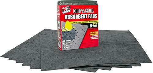 Oil Eater Drip & Spill Universal Pads - Absorbs Liquids | Soaks Oil, Grease, Coolant and Water-Based Fluids - Car, Truck, RV, Motorcycle and Tools - 6 Pack,Grey,15" x 18",AOA-BPL006-GREY