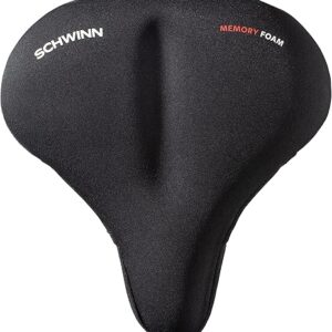 Schwinn Cruise Memory Foam Dual Strap Bike Seat Cover, Saddle Cover for Extra Comfort, Soft, Weather-Resistant Memory Foam, Dual Straps Attach Quickly to Most Adult Cruiser Bike Seats