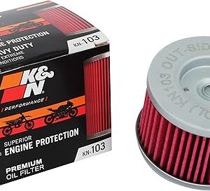 K&N Motorcycle Oil Filter: High Performance, Premium, Designed to be used with Synthetic or Conventional Oils: Fits Select Honda Vehicles (see product description for vehicles), KN-103