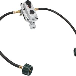 Flame King KT18ACR-2 2-Stage Auto Changeover LP Propane Gas Regulator with Two 18-inch Pigtails for RVs, Vans, Trailers