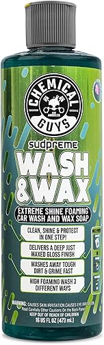Chemical Guys CWS10216 Sudpreme Wash & Wax Extreme Shine Foaming Car Wash Soap (Safe for Cars, Trucks, SUVs, Motorcycles, RVs & More) 16 fl oz