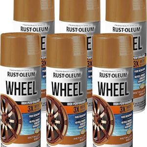 Rust-Oleum 368077-6PK High Performance Wheel Spray Paint, 11 oz, Gold, (Pack of 6)