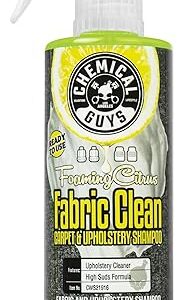 Chemical Guys Foaming Citrus Fabric Clean Carpet & Upholstery Cleaner - Car Carpet Cleaner Spray for Seats and Floor Mats, Removes Stains &Odors, Safe for Cars, Home and Office, 16 oz Citrus Scent