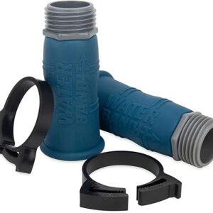 Camco Water Bandit w/Clamp - Connect Garden Hose/Water Hose to Damaged Faucet or Faucet w/o Threads - Features Flexible Design & Includes (2) Water Bandits and (2) Clamps - Drinking Water Safe (22480)