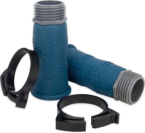 Camco Water Bandit w/Clamp - Connect Garden Hose/Water Hose to Damaged Faucet or Faucet w/o Threads - Features Flexible Design & Includes (2) Water Bandits and (2) Clamps - Drinking Water Safe (22480)