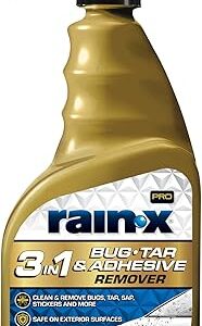 Rain-X Pro 620213 3-in-1 Bug, Tar and Adhesive Remover, 16oz - Premium Bug, Tar and Adhesive Remover to Help Clean and Remove Sticky Contaminants