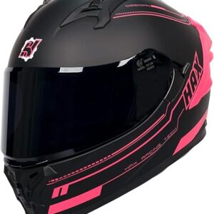 HAX Obsidian Pro Full Face Dual Visor Adult Motorcycle Helmet for Motorbike Street Bike with Pinlock Ready DOT Approved