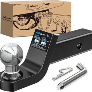 Nilight Fusion Trailer Hitch Mount w/Welded 1-7/8 Inch Trailer Ball & Hitch Pin, Fits 2 Inch Receiver, 5000 lbs 2" Drop