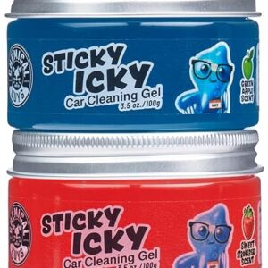 Chemical Guys Sticky Icky Car Cleaning Gel, Green Apple & Sweet Strawberry Scent - Detailing Kit, Car Dust Crevice Cleaner, Slime Auto Air Vent, Cleaning Putty For Keyboard Cleaner (2 Pack) - CJK1002