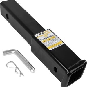 MaxxHaul 51959 Trailer Hitch Extension 12 inch Length 2 inch x 2 inch Receiver Tube Fits 2 inch Receiver 3500 lbs Capacity Includes 5/8 inch Hitch Pin and Clip