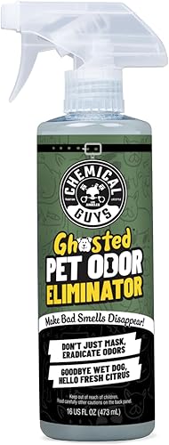 Chemical Guys Ghosted Pet Odor Eliminator 16 Oz Pet Smell Neutralizer for Car Interior, Carpet, Upholstery, Fabric Seats, Home, Furniture, Citrus Scent Spray Cleaner