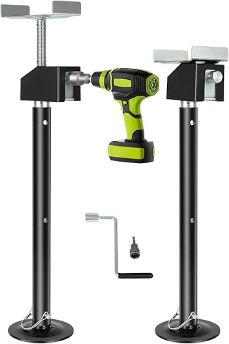 RV Slide Out Support Jacks 2 Pcs, Heavy Duty Slide Out Stabilizers For RV, Adjust 20"-48" By Electric Drill Or Hand, Camper Slide-Out Support Jacks For 5th Wheel Travel Trailer, 5000 LBS Capacity Each