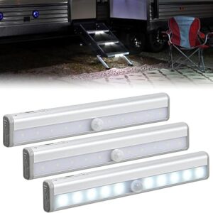 Nilight RV Step Lights 3PCS Motion Sensor Activated LED Bar RV Exterior Lights Battery Operated Wireless Magnetic Stick Strip Lighting for Motorhome Travel Trailers Camper Under Cabinet Step Tent