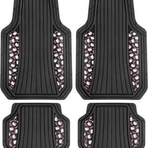 Hello Kitty Car Mats 4pc Floor Mats for Cars Trucks SUVs Black Car Floor Mats for Women Men Accessories Rubber Heavy Duty Cute Non-Slip Always Front Rear Hello Kitty Cars Accessories Black/Red