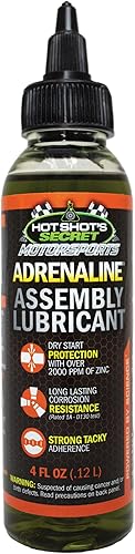 Hot Shot’s Secret Adrenaline Assembly Lube 4 oz – Engine Assembly Lube for Gas & Diesel Engines, Protects Against Dry Starts and Corrosion