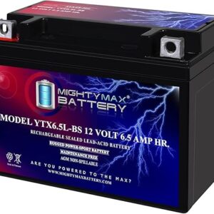 Mighty Max Battery YTX6.5L-BS - 12 Volt 6.5 AH, 70 CCA, Rechargeable Maintenance Free SLA AGM Motorcycle Battery