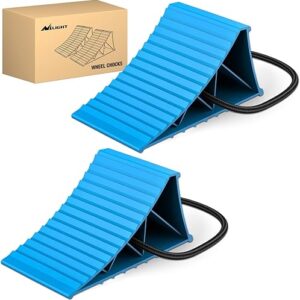 Nilight Wheel Chocks, Heavy Duty Wheel Stopper for Car, Truck, RV, Trailer, Caravan, Motorcycle, 8.7" x 4.8" x 4.2", 2-Pack