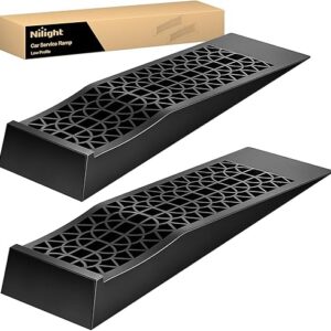 Nilight Low Profile Car Ramps, Portable Drive on Service Ramp for Support Jack Vehicle Maintenance, 10,000lb GVW Capacity, 2 Pack