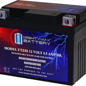 Mighty Max Battery YTZ5S - 12 Volt 4.5 AH, 65 CCA, Rechargeable Maintenance Free SLA AGM Motorcycle Battery