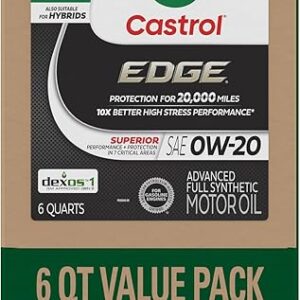 Castrol EDGE 0W-20 Advanced Full Synthetic Motor Oil, 6 Quart EcoPack