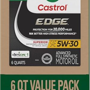 Castrol EDGE 5W-30 Advanced Full Synthetic Motor Oil, 6 Quarts EcoPack