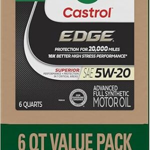 Castrol EDGE 5W-20 Advanced Full Synthetic Motor Oil, 6 Quarts EcoPack